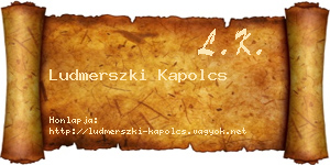 Ludmerszki Kapolcs névjegykártya